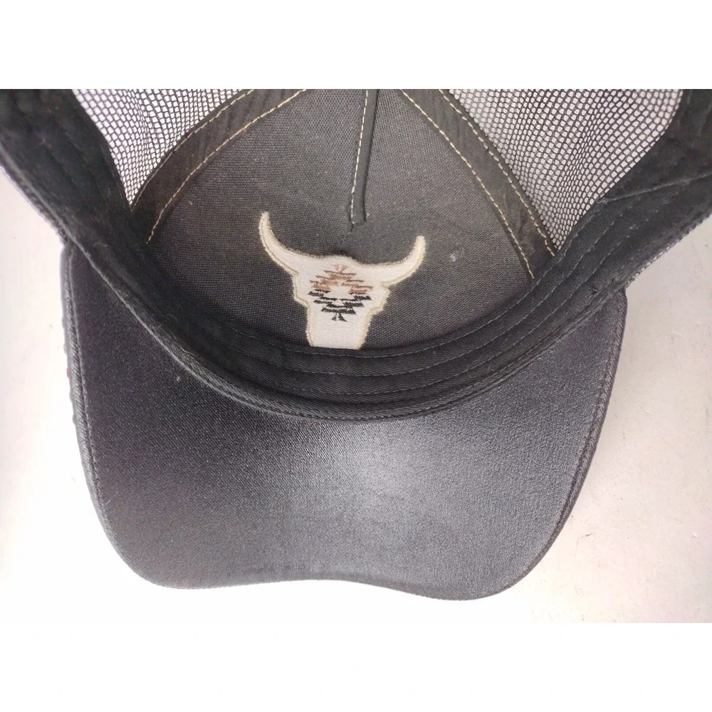 Cruel Denim Hat Adult One Size Adjustable Snap Back Black Mesh Trucker Baseball